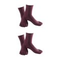 thumbnail image 3 of relayinert Soft Five Toe Socks Stretchable Cotton High Crew Socks Athletic Solid Socks Purple 2Set, 3 of 6