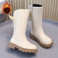 thumbnail image 1 of Elvqul Girls Boots,Girls Shoes,Winter Zipper Riding Boot Faux Leather Size 1 Big Girls, 1 of 9
