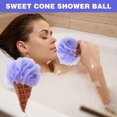 thumbnail image 4 of TopLLC Bath Loofah Sponge, Cute Ice Cream Design Body Scrubber with Hanging Rope, Flexible Fine Mesh Exfoliating Shower Pouf Deep Cleaning Body Wash Puff Bathing Accessories for Kid Men and Women, 4 of 9