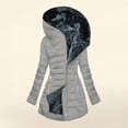 thumbnail image 1 of Amzcrzy Vestes pour Femmes Veste à Capuche à Manches Longues Unie Mode Rembourrée Hauts à Manches Longues pour Femmes Vêtements pour Femmes Hauts pour Femmes, 1 of 4