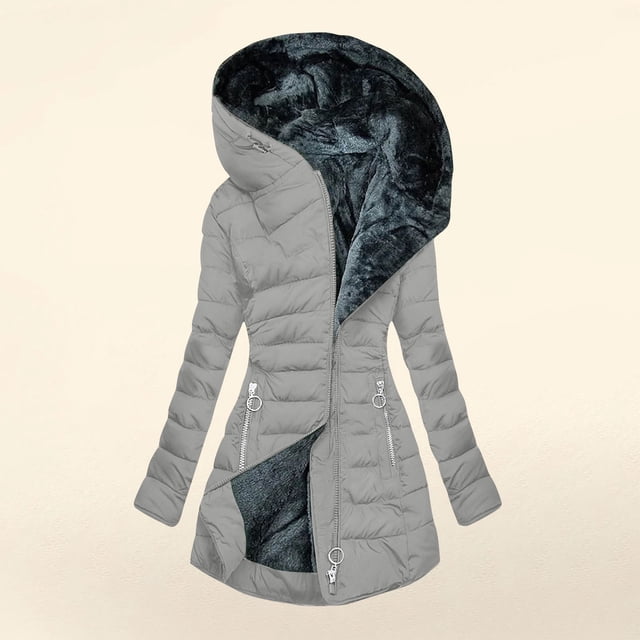 Amzcrzy Vestes pour Femmes Veste à Capuche à Manches Longues Unie Mode Rembourrée Hauts à Manches Longues pour Femmes Vêtements pour Femmes Hauts pour Femmes