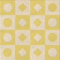 thumbnail image 1 of Ahgly Company Tapis d'Intérieur Lavable en Machine Carré Transitionnel Jaune Soleil, 4 Pieds Carré, 1 of 7