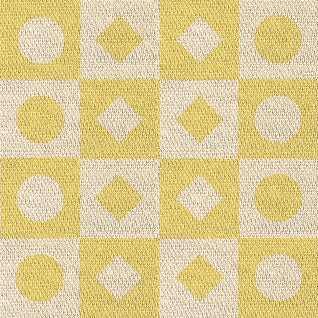 Ahgly Company Tapis d'Intérieur Lavable en Machine Carré Transitionnel Jaune Soleil, 4 Pieds Carré