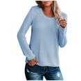 thumbnail image 2 of EGNMCR Womens Sweaters Round- Neck Recreational Pullover Knitting Sweater Long Sleeve Tops, Gifts for Women, 2 of 6