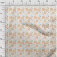thumbnail image 3 of oneOone Velvet Orange Fabric Floral Sewing Craft Projects Fabric Prints By Yard 58 Inch Wide, 3 of 4