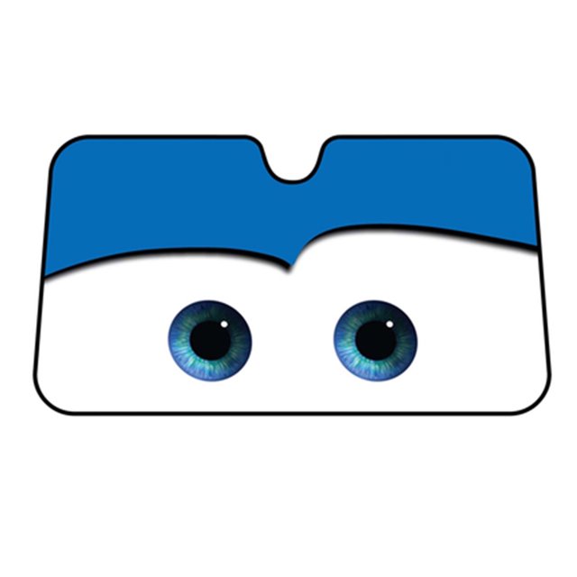 Cartoon Eyes Front Auto Vehicle Accordion Sunshade, Car Windshield Sun Visor