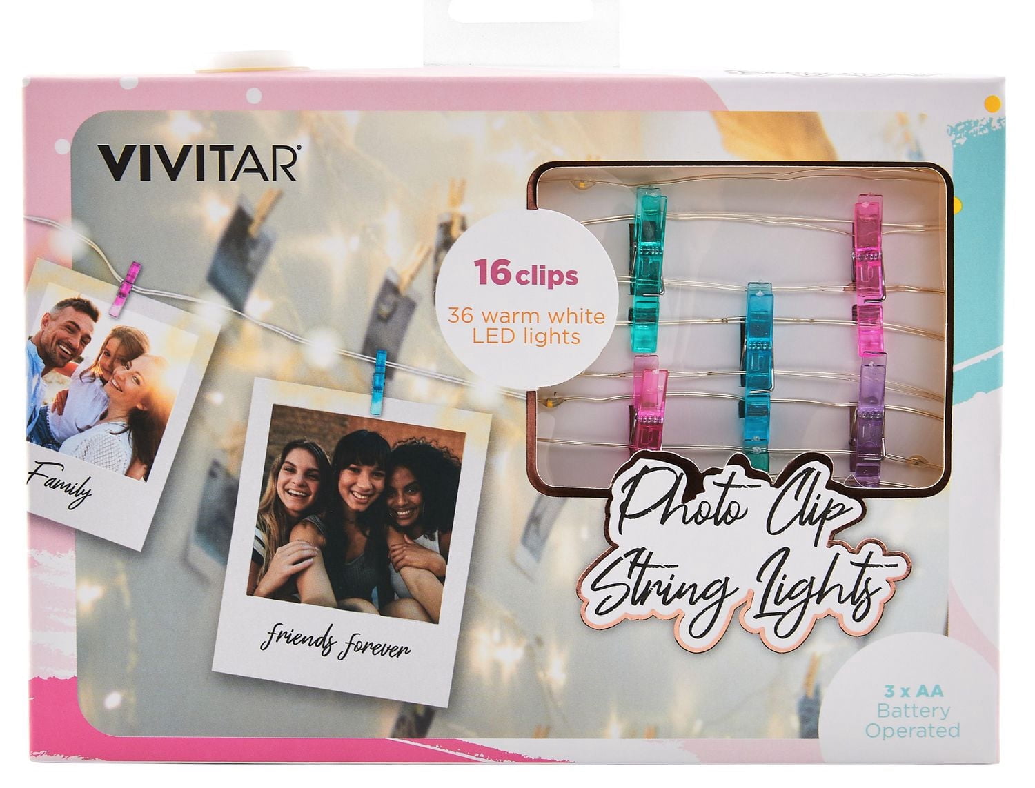 Vivitar Photo Clip String Lights 15Ft