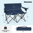 thumbnail image 3 of Costway Causeuse Pliante d'Extérieur pour 2 Personnes avec Porte-Gobelets, Accoudoirs et Sac de Transport, 3 of 10