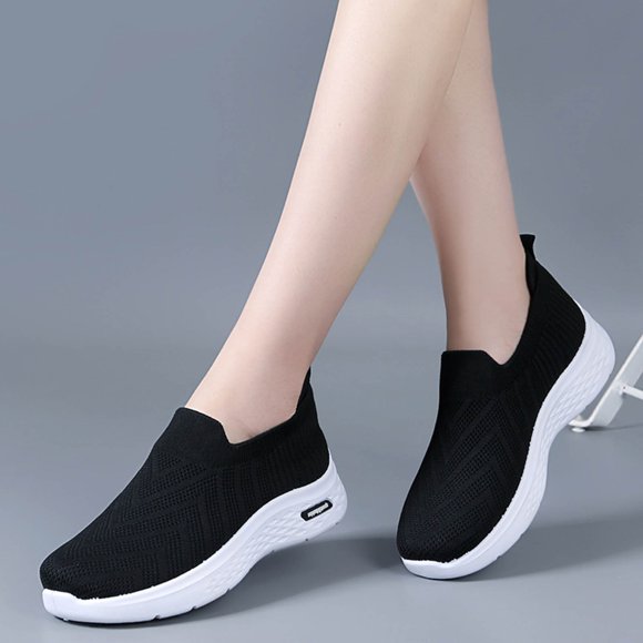 XEGLSBU Womens Walking Shoes Mesh Casual Fashion Slip-on Lightweight Breathable Sock Shoes Non-Slip Hiking Shoes
