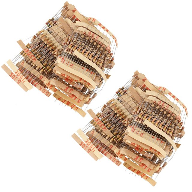 1000Pcs 50 Values 1/2W 0.5W 5% Carbon Film Resistors Assorted Kit Set