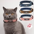 thumbnail image 2 of Soft Leather Personalized Dog Collar ID Tag Engraved for Small Medium Large D T3 F4O3, 2 of 9