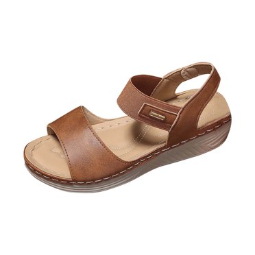 Women's Open Toe Ankle Strap Casual Summer Platform Wedges Sandals
