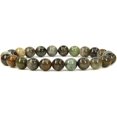 thumbnail image 1 of Angelstones Bracelet Extensible à Perles Rondes 8 mm en Jade Vert Océan Naturel 7 Pouces Unisexe, 1 of 4