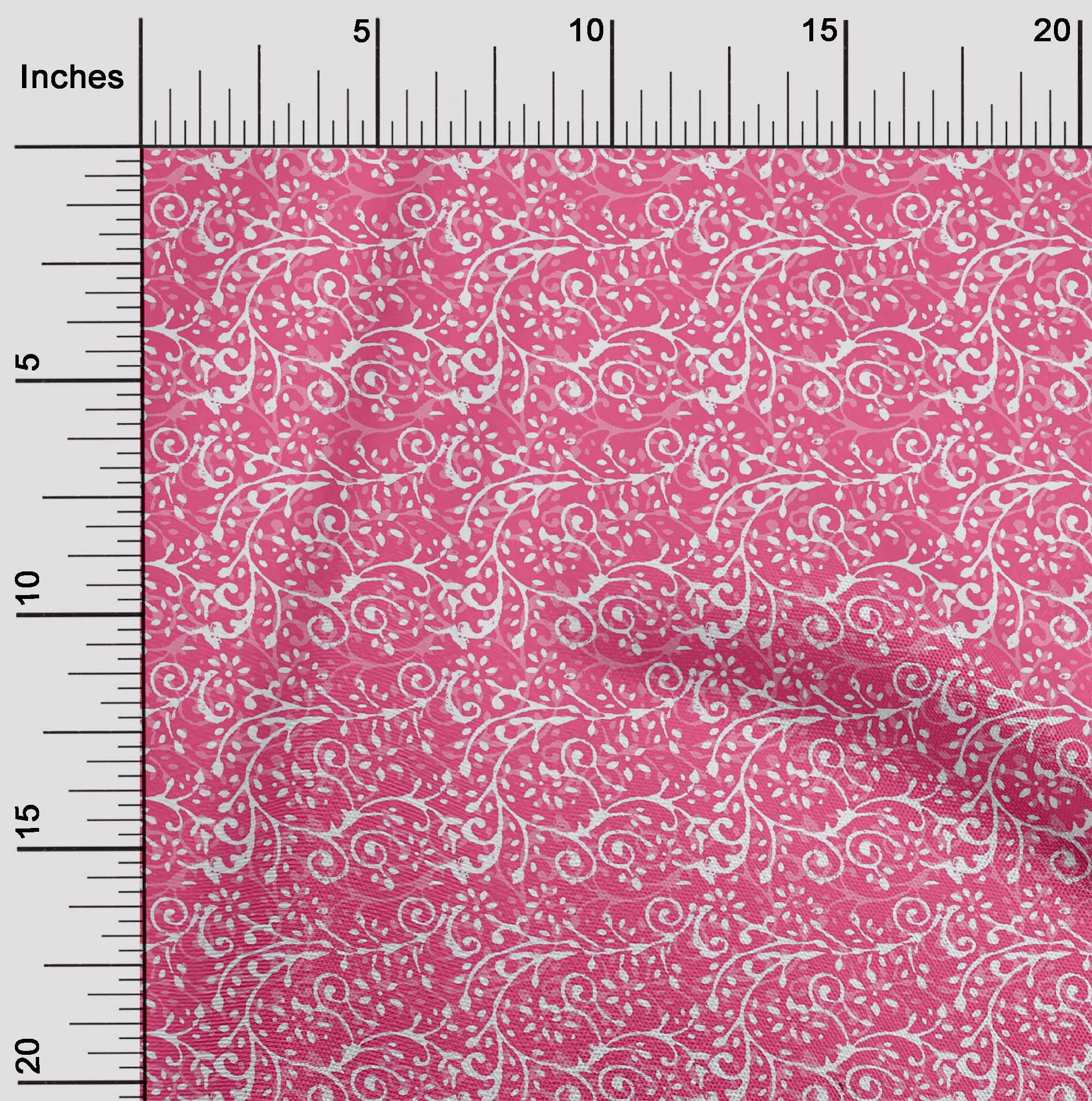 oneOone Viscose Chiffon Fabric Leaves & Floral Block Decor Fabric Printed BTY 42 Inch Wide