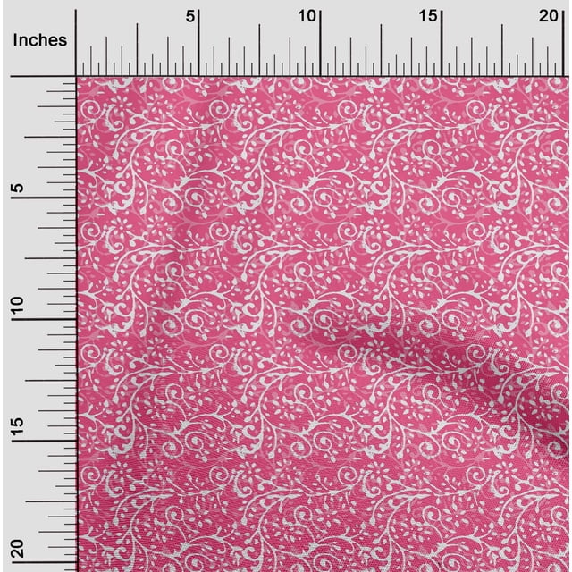 oneOone Silk Tabby Fabric Leaves & Floral Block Decor Fabric Printed BTY 42 Inch Wide