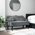 thumbnail image 1 of vidaXL Bench with Cushions Dark Grey 120.5x65x75 cm Velvet, 1 of 6