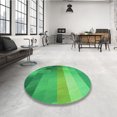 thumbnail image 4 of Ahgly Tapis d'Intérieur Lavable en Machine Carré Transitionnel Vert Néon, 3 Pieds Carré, 4 of 7