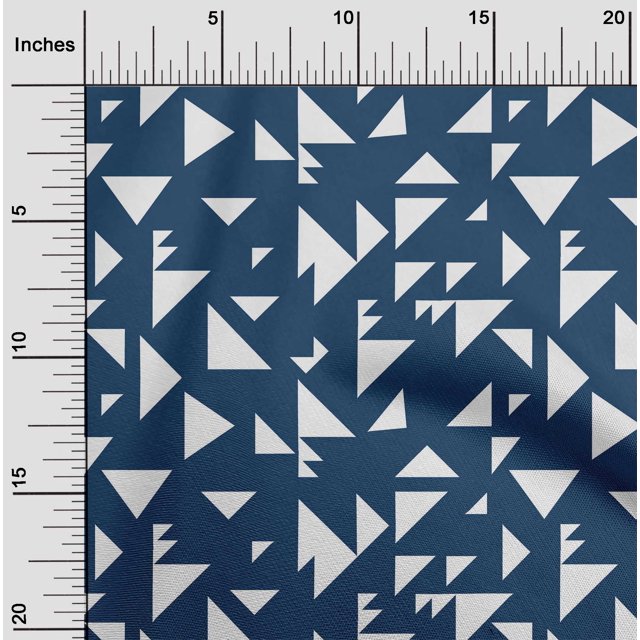 oneOone Cotton Cambric Fabric Triangle Geometric Print Sewing Fabric BTY 56 Inch Wide