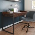 thumbnail image 2 of Allora 60" Industrial Solid Wood Computer Desk in Charcoal Brown, 2 of 9