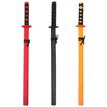 Shisuyan 3pcs Wooden Katana Wood Samurai Sword Cosplay Prop Japanese Sword Kids Toy