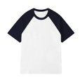 thumbnail image 1 of LUOGENLI Male T-shirts for Mens Men's Patchwork Round Neck T Shirt Color Contrast Retro Heavy Shoulder T Shirt Solid Color Loose Short Sleeve Mens T-shirts Graphic Tees Summer Clothes Navy M, 1 of 2