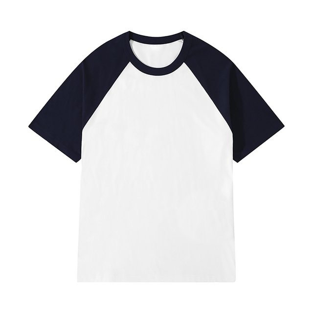 LUOGENLI Male T-shirts for Mens Men's Patchwork Round Neck T Shirt Color Contrast Retro Heavy Shoulder T Shirt Solid Color Loose Short Sleeve Mens T-shirts Graphic Tees Summer Clothes Navy M