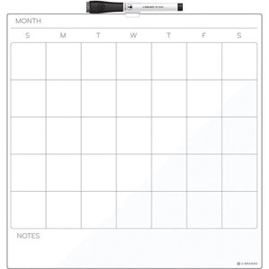 U Brands 14 x 14 in. Cubicle magnétique à effacement à sec calendrier - Surface blanche