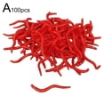 thumbnail image 1 of 50/100Pcs Silicone Red Worm Soft Lures Earthworm Rubber Baits Shrimp Bass F4Q4, 1 of 8