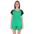 thumbnail image 1 of Inkmeso Solid 2 Pc Nightwear Set For Women Raglan Sleeves Button-Down Top & Shorts Sleepwear-71, 1 of 7