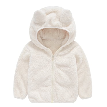 2025 Manteau pour Tout-Petits Enfants Bébés Filles Chaud Oreilles Filles Veste en Flanelle Mignonne Garçon à Capuche Manteau Bébé Fille Manteau pour Enfants Vêtements d'Extérieur Tout-Petit Épais Petite Fille Veste Taille 5 Fermeture Éclair Manteau&Veste Filles