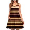 thumbnail image 2 of Ovzne Robes Grande Taille pour Femmes aux Formes Robe Femme Robe Décontractée pour Femme Grande Taille Sans Manches à Col Rond à Rayures Robe Courte Robe pour Femmes Liquidation, 2 of 5