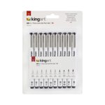 KINGART Inkline™ Fine Line Black Ink Pens 10 Pieces