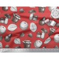 thumbnail image 3 of Soimoi Rayon Fabric Mushroom, Pear Fruits Print Fabric by The Yard 56 Inch Wide, 3 of 3