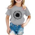 thumbnail image 2 of PMVFHDE T-Shirt Graphique pour Enfants à Imprimé Tournesol, Col Rond, Manches Courtes, Haut Décontracté, Tee pour Fille, 3-Gris, 2-3 Ans, 2 of 4
