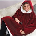 thumbnail image 2 of Huggle Hoodie, Ultra Plush Adult Blanket, Red, One Size, 2 of 4