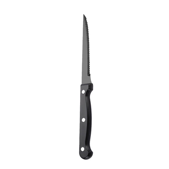 Black Stainless Steel Serrated Steak Knife With Ergonomic Handle, Sharp Precision Blade And Dishwasher Safe Design For Camping, Outdoor Dining And Kitchen Use