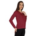 thumbnail image 2 of Inkmeso Solid Button Henley T-shirt For Womens Casual BasicLong SleeveTee T-shirts, 2 of 7
