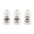 thumbnail image 3 of Kitchen Food Storage Canister Set 3 Pcs Storage Bottles Kitchen Canisters Coffee Tea Sugar Tins White, 3 of 9