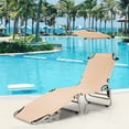 thumbnail image 1 of Gymax Chaise Longue Pliable Réglable pour Extérieur Plage Patio Piscine avec Pare-Soleil, 1 of 10