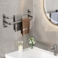 thumbnail image 4 of RKSTN Bathroom Hanging Rod Gray Towel Rack Without Punching Storage Rack For Storage Bathroom Hanging Rack Wall Mounted Bathroom Towel Hanging Rod Pole Hook-in-1, 4 of 5