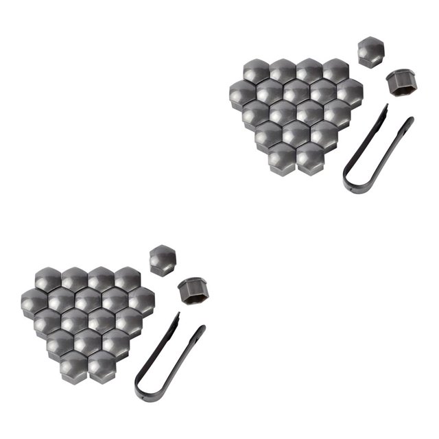 serony 20 Pieces Car Wheel Nut Caps Auto Hub Screw Cover Automobile with Clip Gray 21mm 2Set