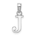 thumbnail image 1 of Diamond2Deal 14K White Gold Block Letter J Initial Pendant for Women, 1 of 6