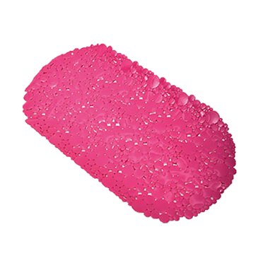 Bubbles Non-Slip Oval Bathtub Mat Solid Yellow 28 L X 15 W