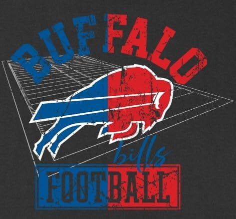 T-shirt graphique terrain divisé NFL Buffalo Bills pour hommes, noir