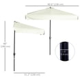 thumbnail image 3 of Outsunny Parasol Demi-Parasol de Patio 7,5 Pi Pare-Soleil, Manivelle, Crème, 3 of 10