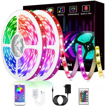 Led Lights, 50Ft/15M Rgb Led Lights Strip For Bedroom With Bluetooth And Remote Controller Led Light Strips Sync To Music (3X16.4Ft)