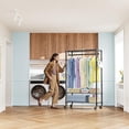 thumbnail image 2 of M MZG Garment Rack Adjustable with Hanging Rod Garment Rolling Closet Organizer Rack with Wheels, Heavy Duty Clothes Rack, Black, 15.7" D x 29.5" W x 74.5" H, 2 of 7