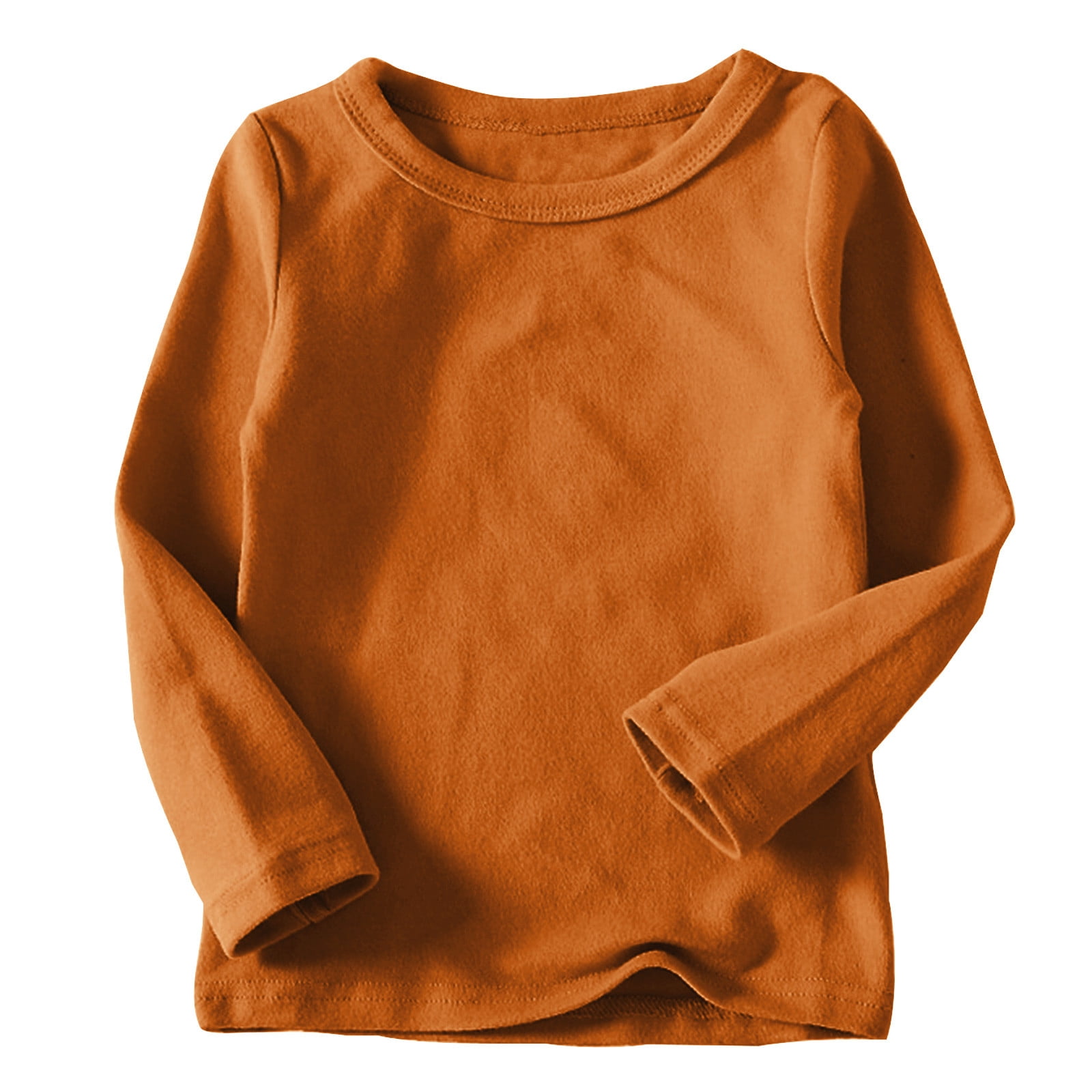 LOVZFMLL Hauts pour Petites Filles, T-Shirt de Pyjama à Manches Longues à Col Rond Uni, Décontracté Essentiel pour Tous les Jours, Polyvalent pour Superposition, Vêtements d'Automne Vêtements pour Filles de 10-11 Ans