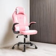 thumbnail image 2 of FDW Ergonomic Gaming Chair, Executive PC Swivel Rolling Chair with Lumbar Support, Flip-Up Armrests & Headrest for Adults, Pink, 2 of 8