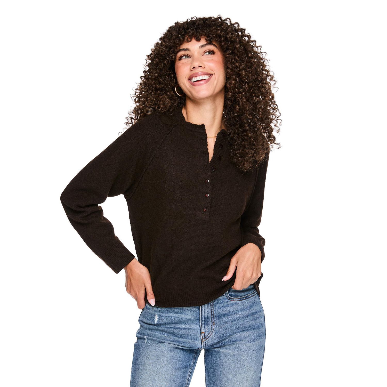 George Women's Long-Sleeve Henley Sweater